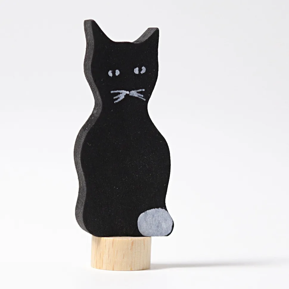 Grimm's Black Cat Candle Holder Decoration
