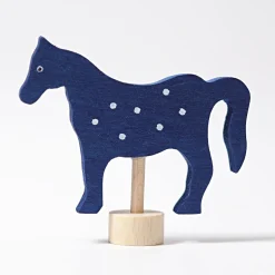 Grimm's Blue Horse Candle Holder Decoration