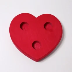 Grimm's Large Heart Candle Holder - Red