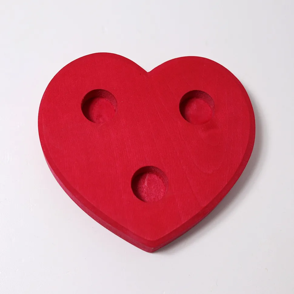 Grimm's Large Heart Candle Holder - Red