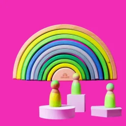 Grimm's Rainbow Neon Green 10 Piece + Neon Friends Green