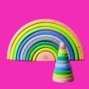 Grimm's Rainbow Neon Green 10 Piece + Conical Tower Neon Green