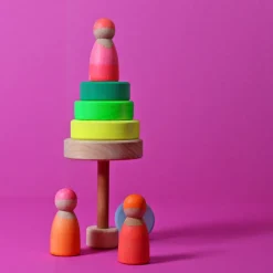 Grimm's Rainbow Neon Green 10 Piece + Small Conical Tower Neon Green