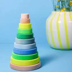 Grimm's Rainbow Neon Green 10 Piece + Conical Tower Neon Green