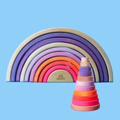 Grimm's Rainbow Neon Pink 10 Piece + Conical Tower Neon Pink