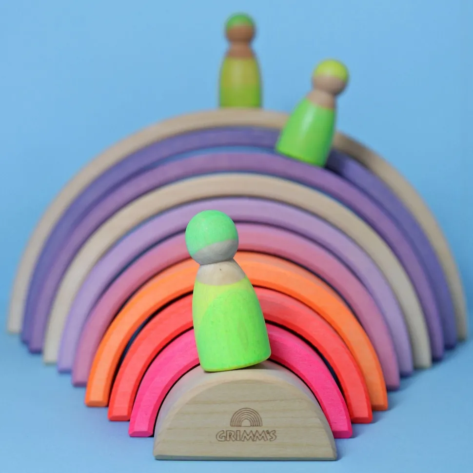 Grimm's Rainbow Neon Pink 10 Piece + Conical Tower Neon Pink
