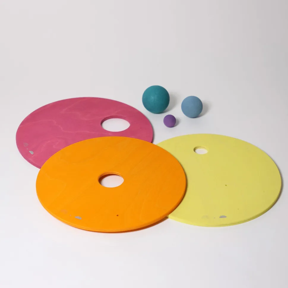 Grimm’s Rolling Discs Set for Stapelstein - Warm Pastel