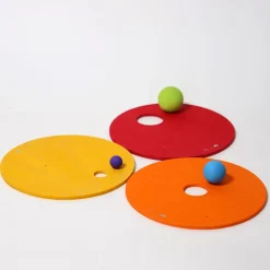 Grimm's Rolling Discs Set for Stapelstein - Warm Rainbow