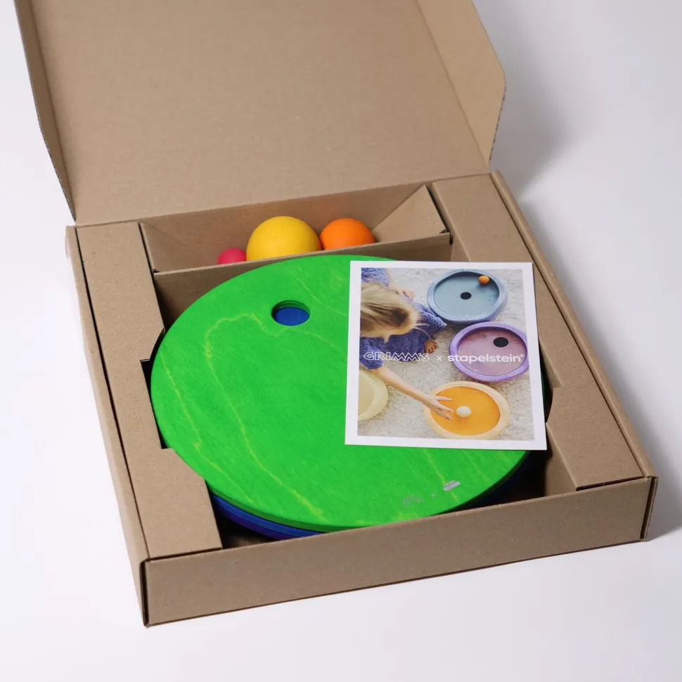 Grimm's Rolling Discs Set for Stapelstein - Cool Rainbow