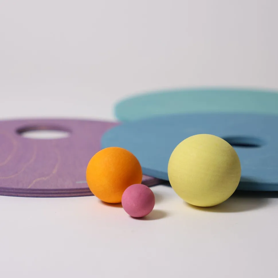 Grimm's Rolling Discs Set for Stapelstein - Cool Pastel