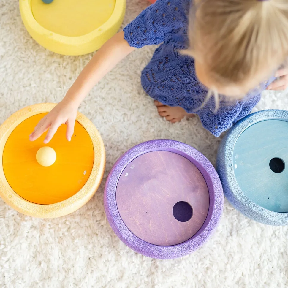 Grimm's Rolling Discs Set for Stapelstein - Cool Pastel