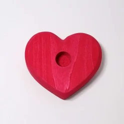 Grimm's Small Heart Candle Holder - Red