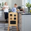 Guidecraft Classic Kitchen Helper Stool with 2 Keepers-Natural