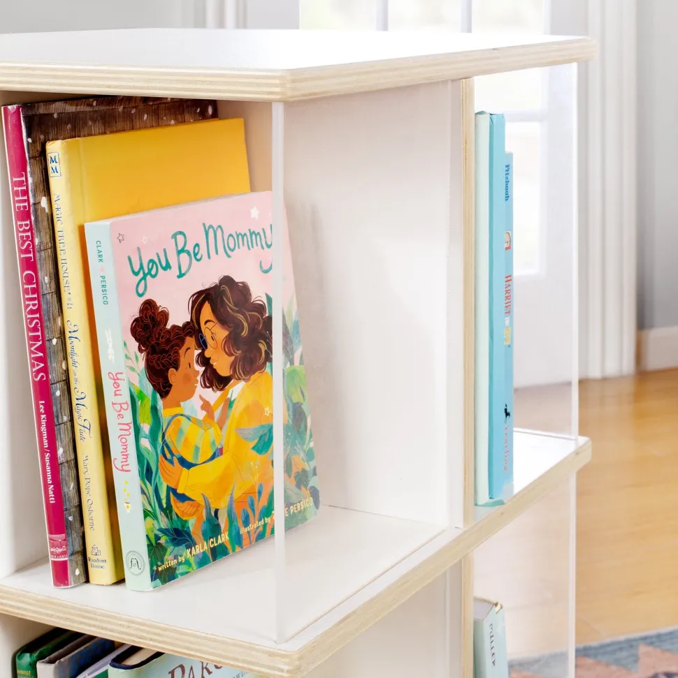 Guidecraft EdQ Rotating Book Display 3 Tier - White
