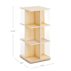 Guidecraft EdQ Rotating Book Display 3 Tier - Natural