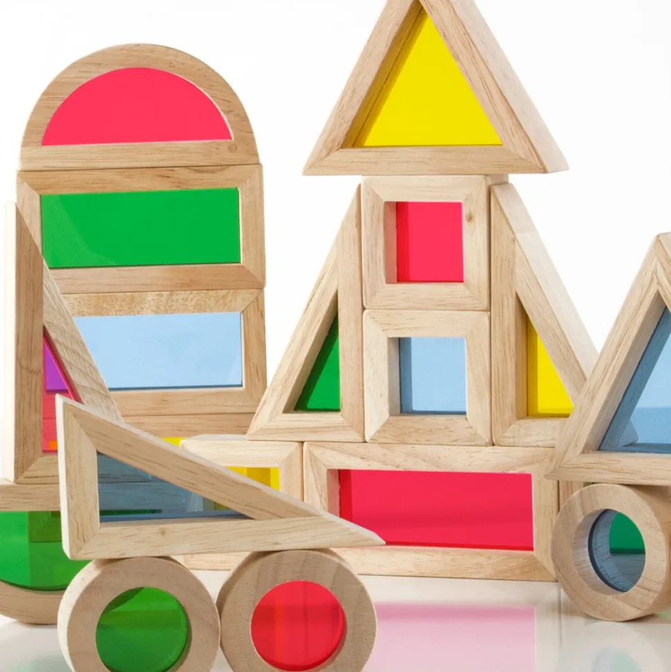 Guidecraft Jr. Rainbow Blocks 20 Piece Set
