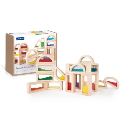 Guidecraft Sensory Rainbow Blocks - 18 pc. set