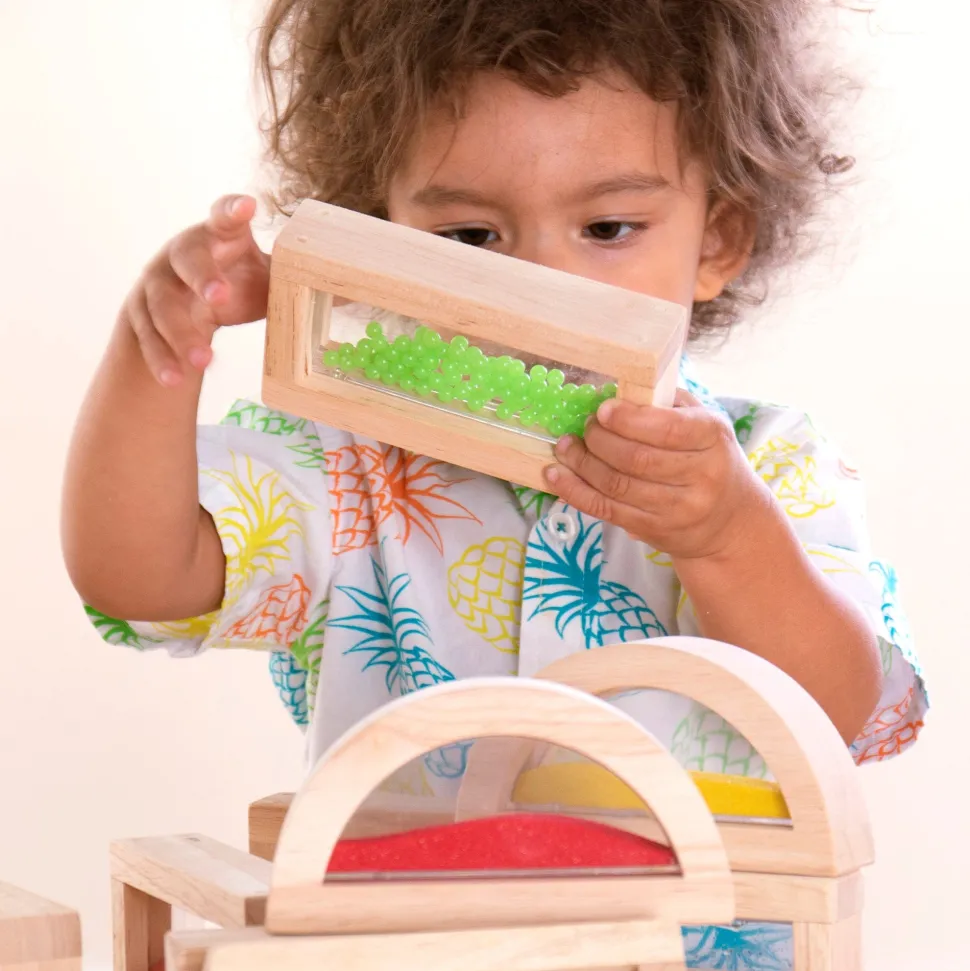 Guidecraft Sensory Rainbow Blocks - 18 pc. set