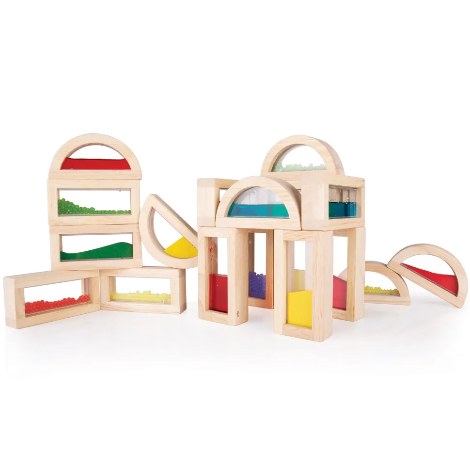 Guidecraft Sensory Rainbow Blocks - 18 pc. set