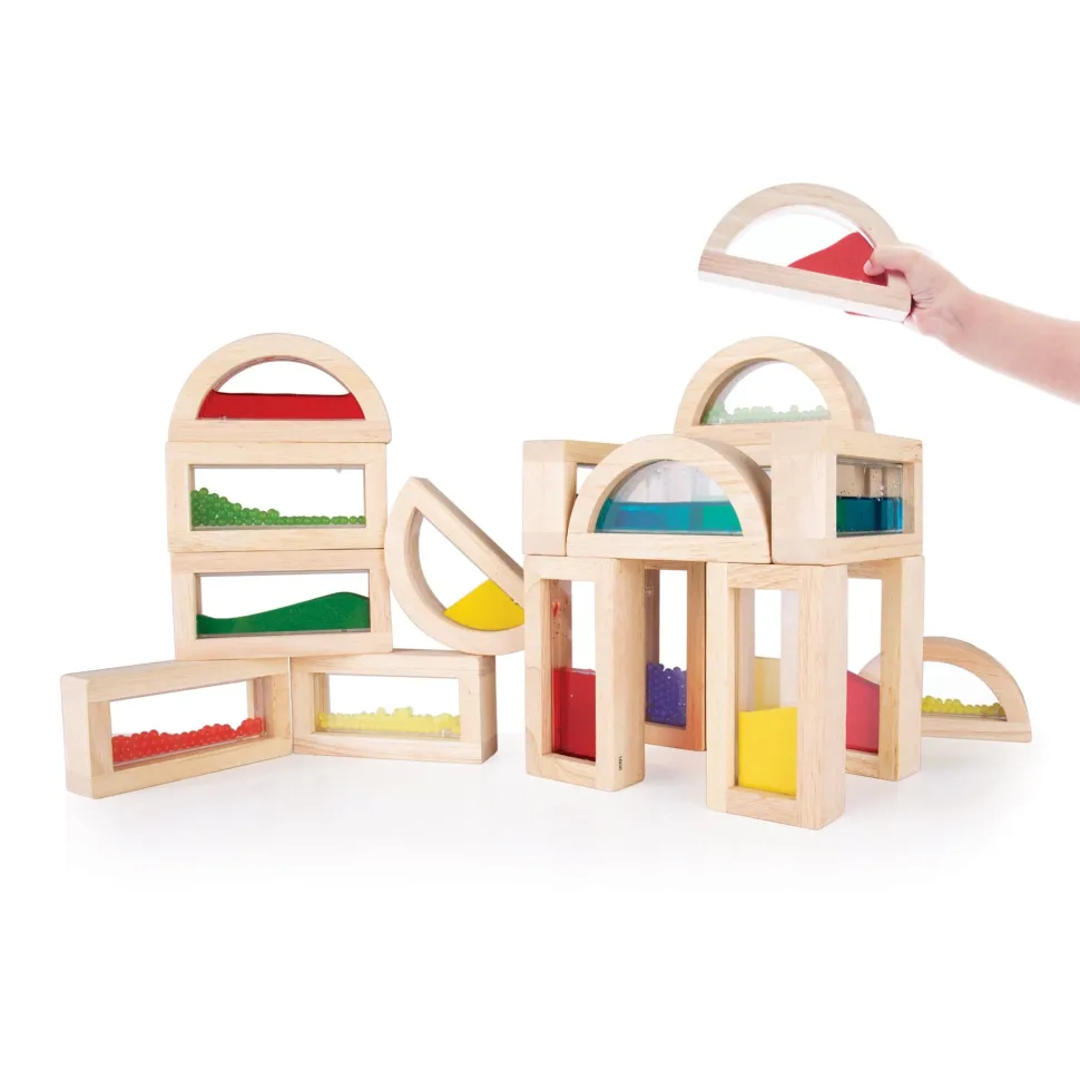 Guidecraft Sensory Rainbow Blocks - 18 pc. set