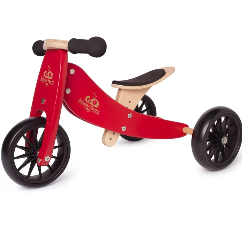 Kinderfeets 2-In-1 Tiny Tot Tricycle & Balance Bike New Color-Cherry Red