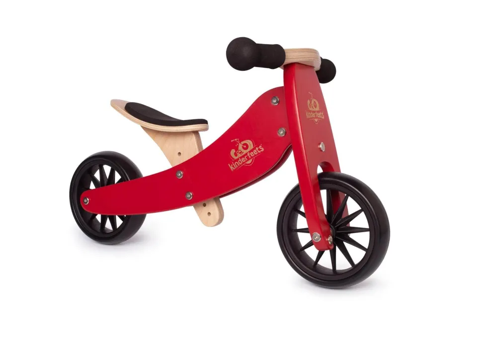 Kinderfeets 2-In-1 Tiny Tot Tricycle & Balance Bike New Color-Cherry Red