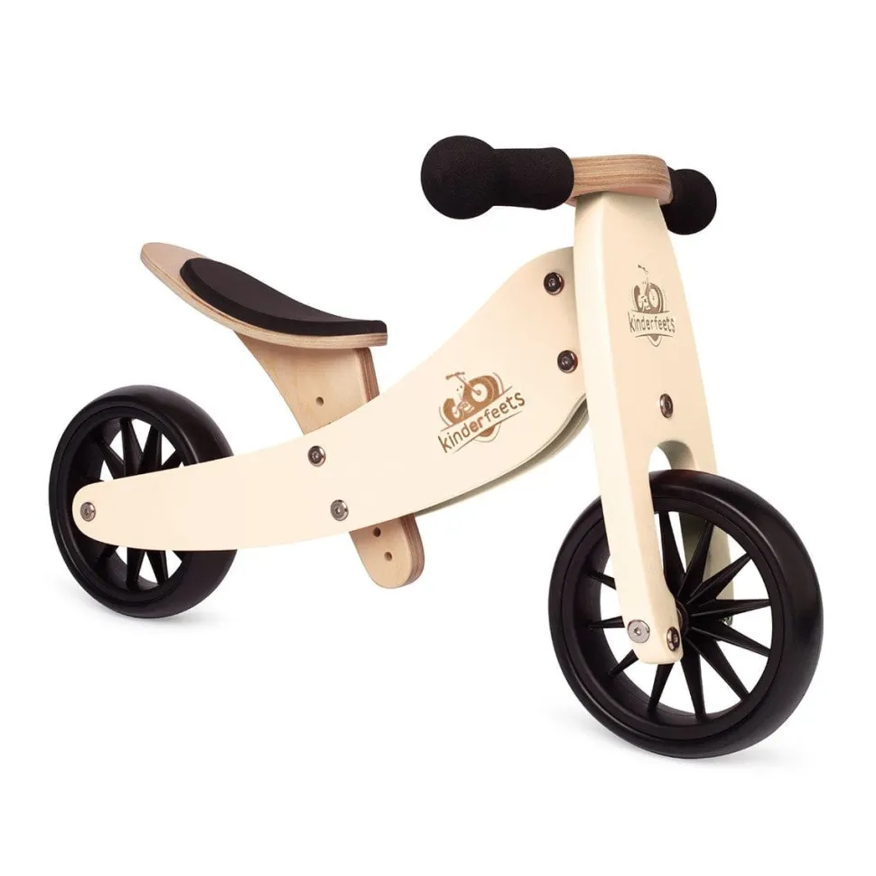 Kinderfeets 2-In-1 Tiny Tot Tricycle & Balance Bike Cream
