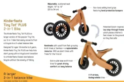 Kinderfeets Wooden 2-In-1 Tiny Tot Trike/Tricycle/Balance Bike (Sage)