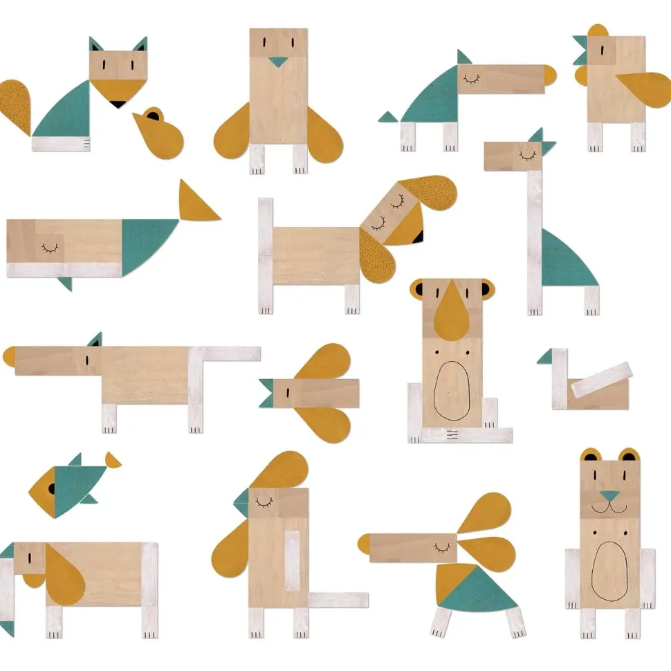 Londji The Fox & The Mouse Wooden Shape Set