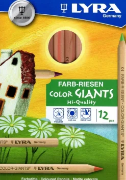 Lyra Colour Giants Unlacquered 12 Assorted Standard Black and White