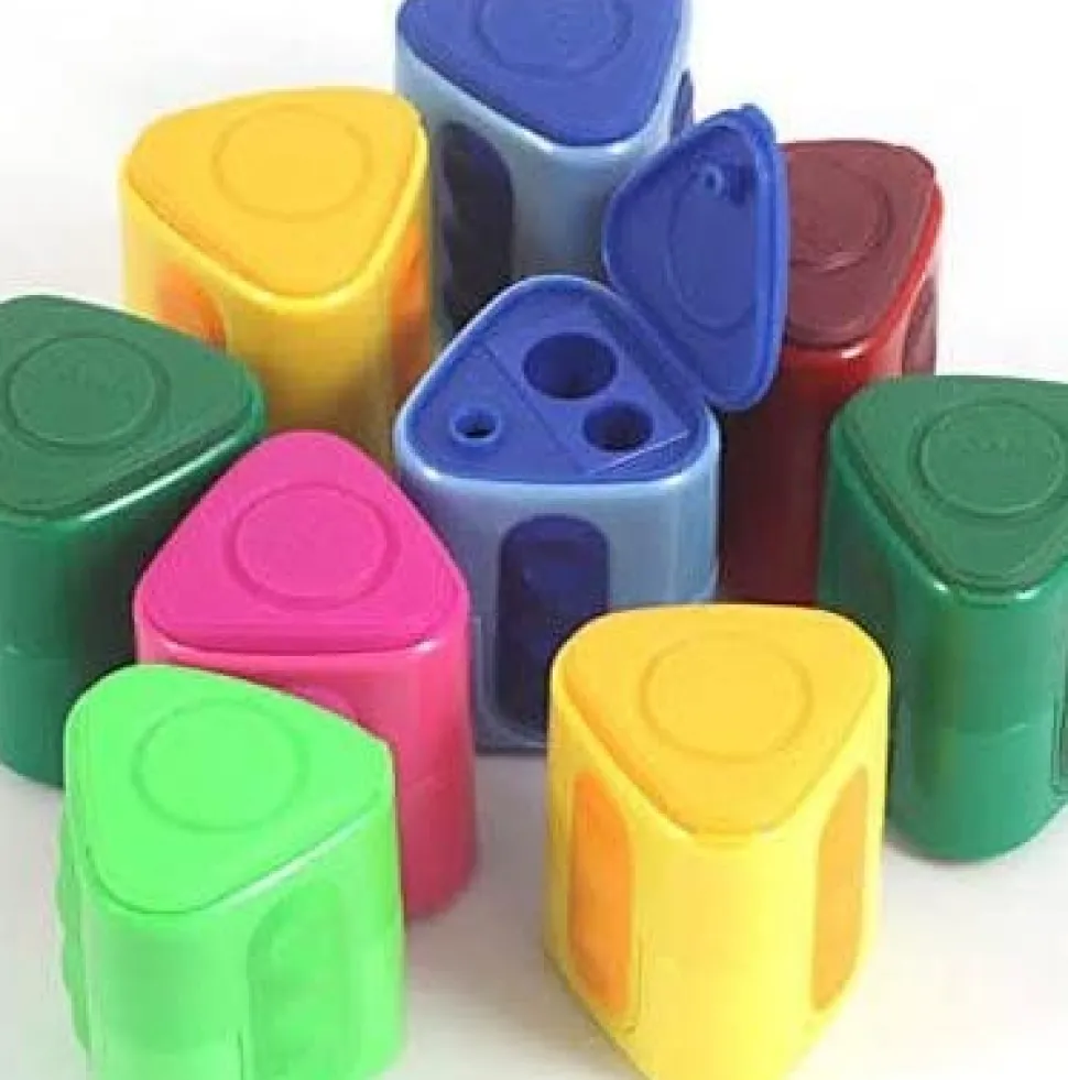 Lyra Twin-hole Triangular Shaped Colourful Pencil Sharpener