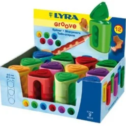 Lyra Twin-hole Triangular Shaped Colourful Pencil Sharpener