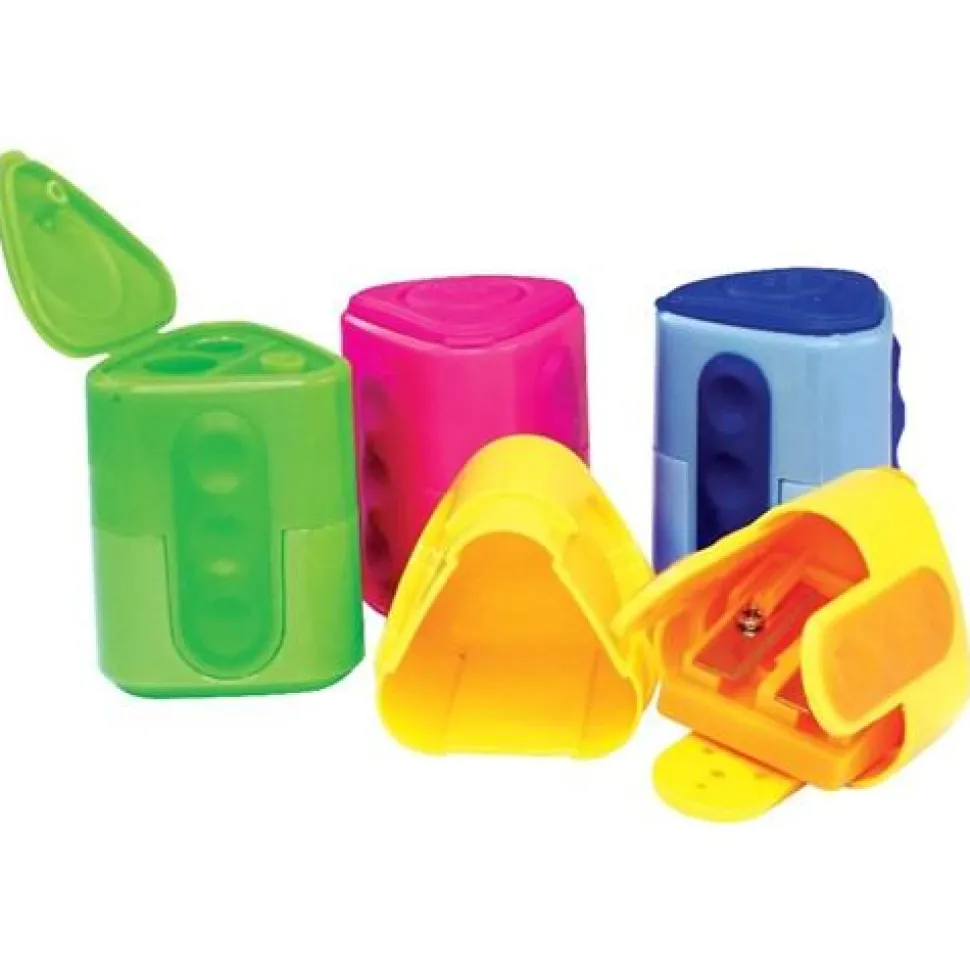 Lyra Twin-hole Triangular Shaped Colourful Pencil Sharpener