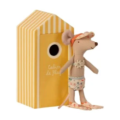 Maileg Big Sister Beach Mouse in Cabin