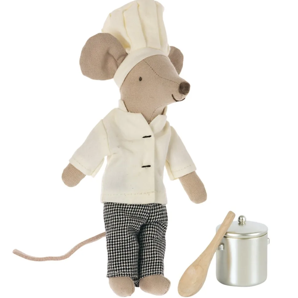 Maileg Chef Mouse with Pot & Spoon
