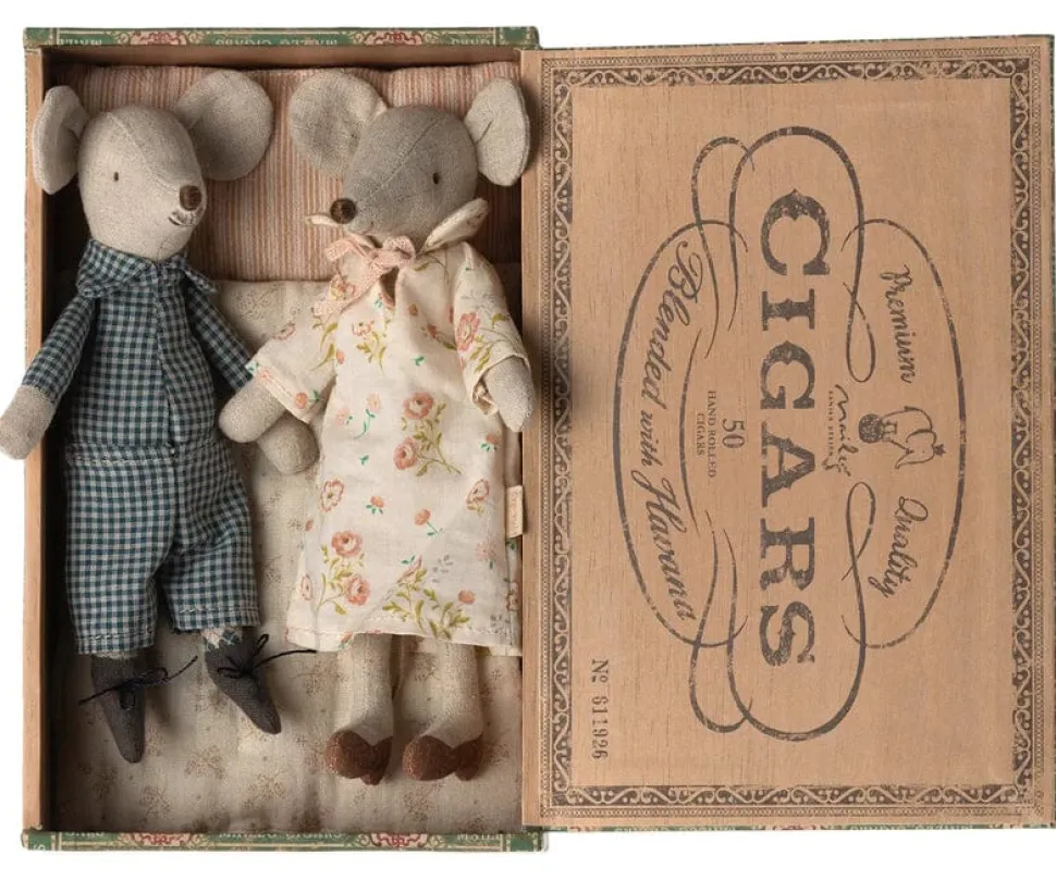 Maileg Grandma And Grandpa Mice in Box