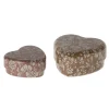 Maileg Metal Heart Box Set ocher-heather 2pk