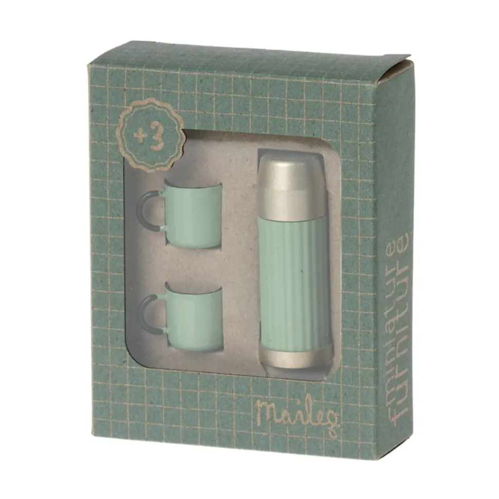 Maileg Miniature Thermos And Cups Mint