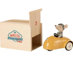 Maileg Mouse Car & Garage yellow