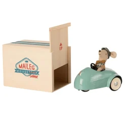 Maileg Mouse, Car & Garage Blue