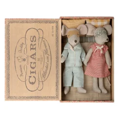 Maileg Mum And Dad Mice in Cigarbox
