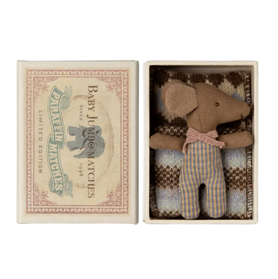 Maileg Sleepy Wakey Baby Mouse in box Rose