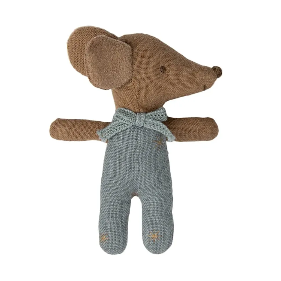 Maileg Sleepy Wakey Baby Mouse in box Blue