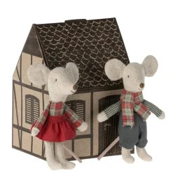 Maileg Winter Mice Twins in a House