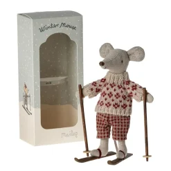 Maileg Winter Mouse with Skis Mum
