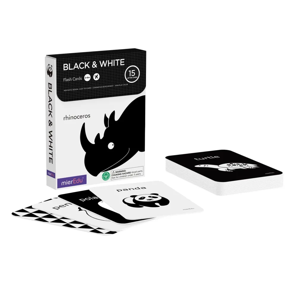 mierEdu Cognitive Flash Cards - Black & White