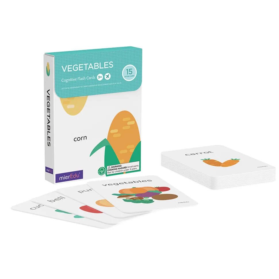mierEdu Cognitive Flash Cards - Vegetables
