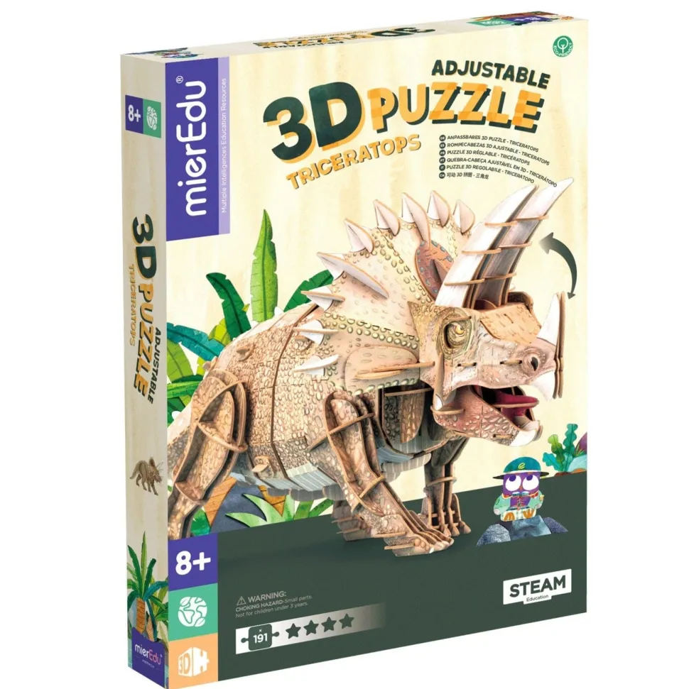 mierEdu 3D Puzzles Triceratops