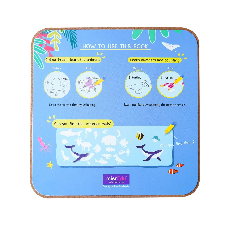 mierEdu Magic Water Doodle Book - Sea World