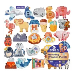 mierEdu Matching ABC Wooden Puzzle Deluxe